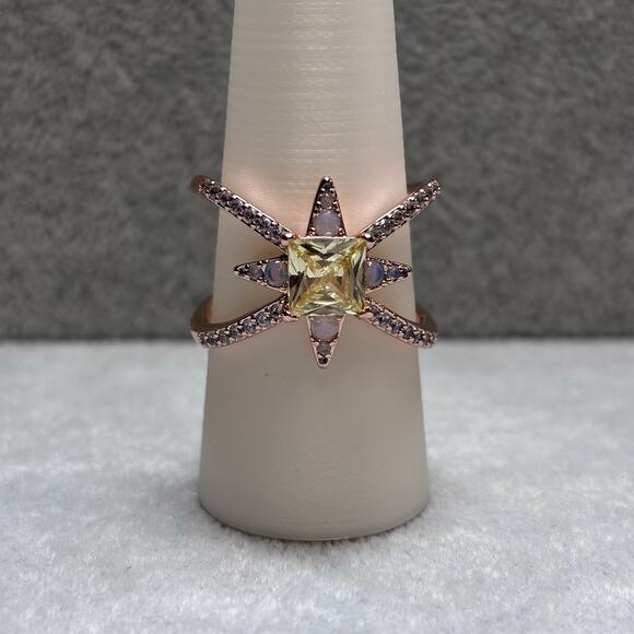 Bomb Party Ring RBP8631 “Glamorous Stylista” Size 11 Lemon & Moonstone Rose Gold - Picture 1 of 4